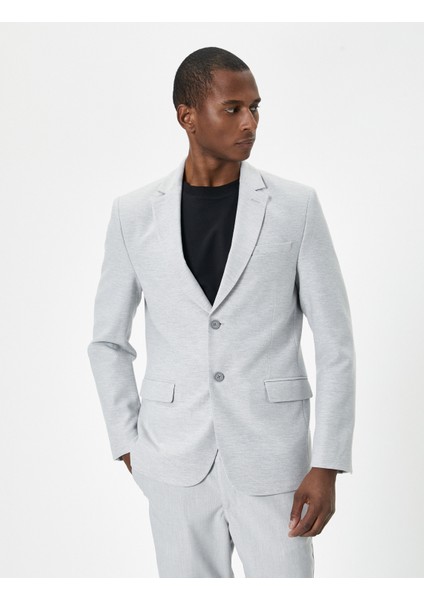 Blazer Ceket Slim Fit Cep Detaylı Düğmeli modelleri