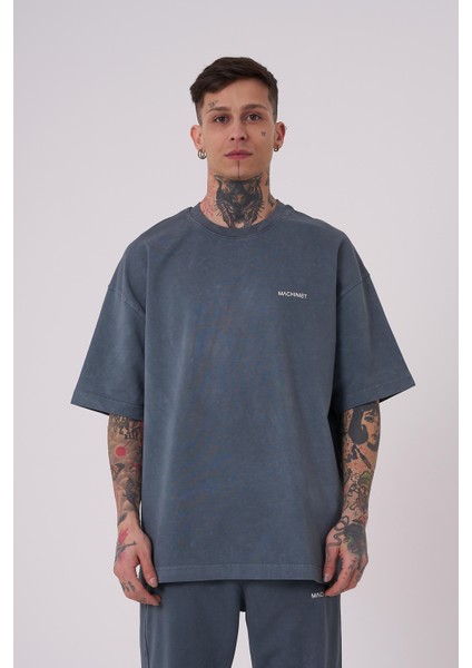 Erkek Luxury Yıkamalı Basic Oversize Ghost Tişört