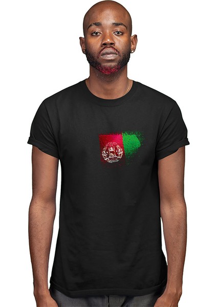 Afganistan - Afghanistan Siyah Unisex Tişört T-Shirt modelleri