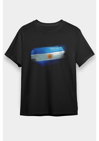 Arjantin - Argentina Siyah Unisex Tişört T-Shirt