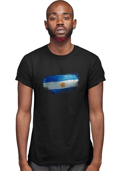 Arjantin - Argentina Siyah Unisex Tişört T-Shirt modelleri