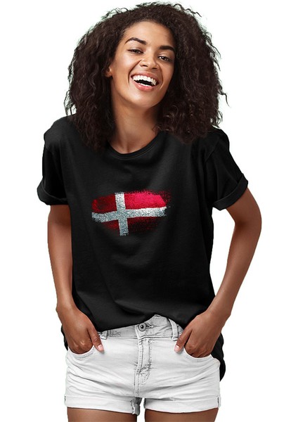 Danimarka - Denmark Siyah Unisex Tişört T-Shirt