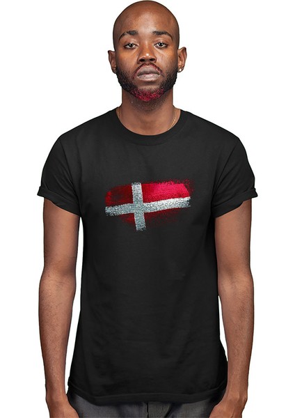 Danimarka - Denmark Siyah Unisex Tişört T-Shirt