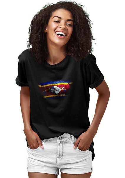 Esvatini - Eswatini - Swaziland Siyah Unisex Tişört T-Shirt fiyatları