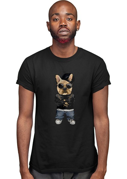 Rap Hip Hop Buldog Siyah Unisex Tişört T-Shirt modelleri