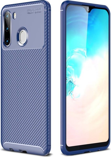 Samsung Galaxy A21 Kılıf Focus Karbon Silikon - Lacivert 24051