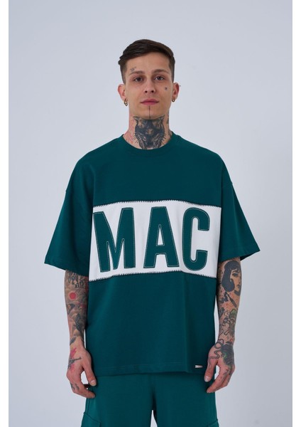 Erkek Mac Blanket Oversize Petrol Yeşili Tişört