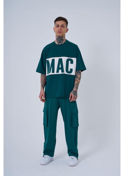 Erkek Mac Blanket Oversize Petrol Yeşili Tişört