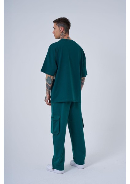 Erkek Mac Blanket Oversize Petrol Yeşili Tişört