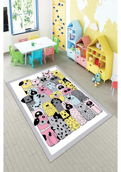 Desenli Renkli Dijital Baskılı Yıkanabilir Kaymaz Taban Modern Mutfak Halısı (Süngersiz) fiyatları