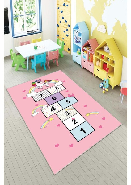 Desenli Renkli Dijital Baskılı Yıkanabilir Kaymaz Taban Modern Mutfak Halısı (Süngersiz)