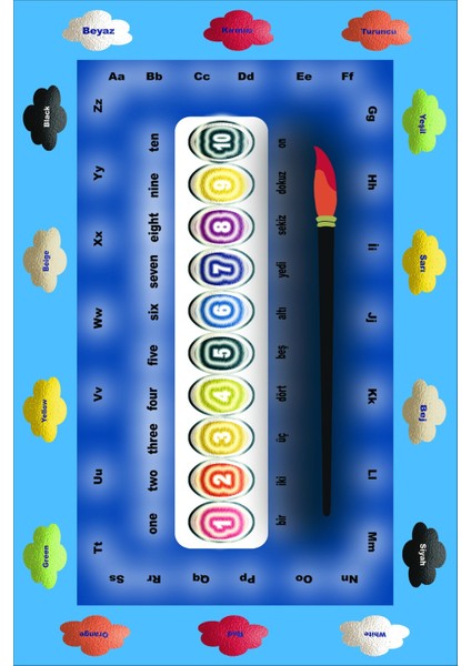 Ekonomik Desenli Renkli Dijital Baskı Yıkanabilir Kaymaz Taban Modern Çocuk Halısı.(Süngersiz) modelleri