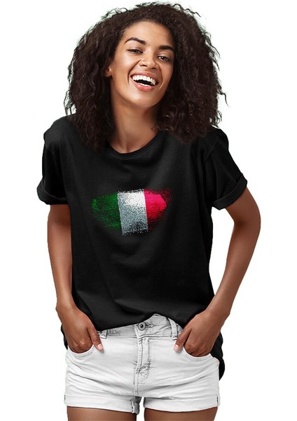 Italya - Italy Siyah Unisex Tişört T-Shirt fiyatları