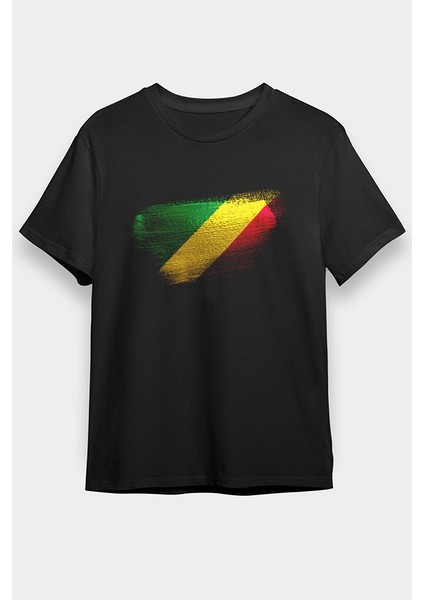 Kongo - Republic Congo Siyah Unisex Tişört T-Shirt