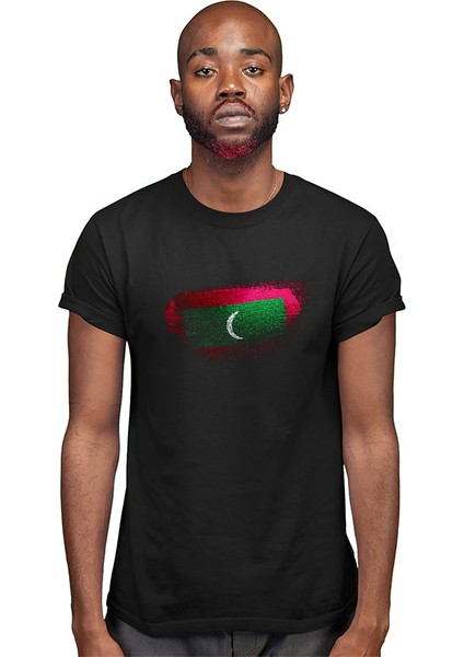 Maldivler - Maldives Siyah Unisex Tişört T-Shirt modelleri