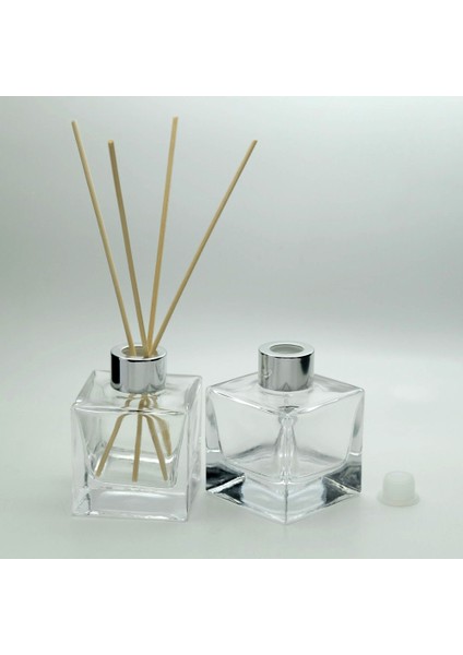 Parfüm Şişesi 110 ml (5 Adet) Kare Bambu Boş Şişe