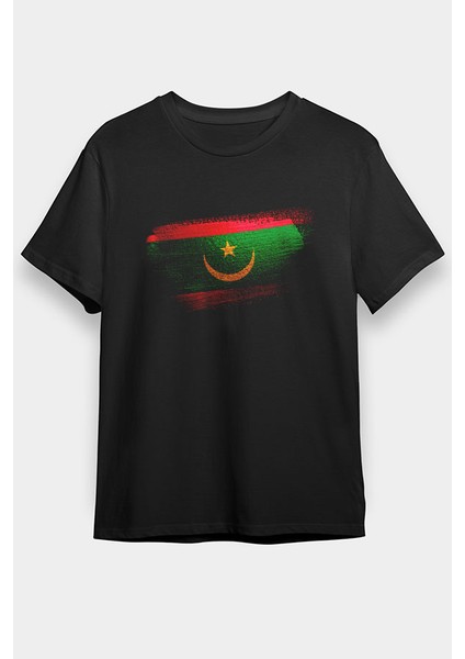 Moritanya - Mauritania Siyah Unisex Tişört T-Shirt