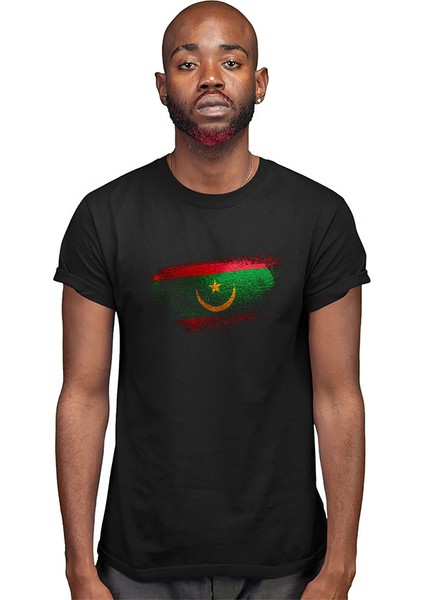 Moritanya - Mauritania Siyah Unisex Tişört T-Shirt