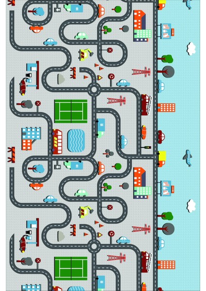 Ekonomik Desenli Renkli Dijital Baskı Yıkanabilir Kaymaz Taban Modern Çocuk Halısı.(Süngersiz) modelleri