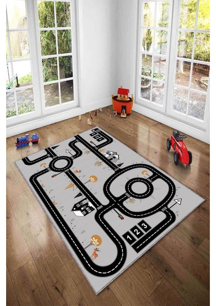 Ekonomik Desenli Renkli Dijital Baskı Yıkanabilir Kaymaz Taban Modern Çocuk Halısı.(Süngersiz) fiyatları