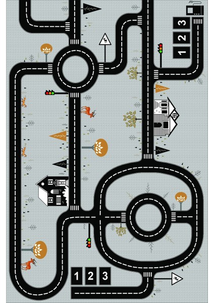 Ekonomik Desenli Renkli Dijital Baskı Yıkanabilir Kaymaz Taban Modern Çocuk Halısı.(Süngersiz) modelleri