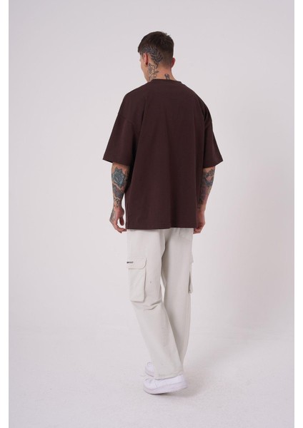 Erkek Premium Platon Oversize Kahverengi Tişört fırsatları
