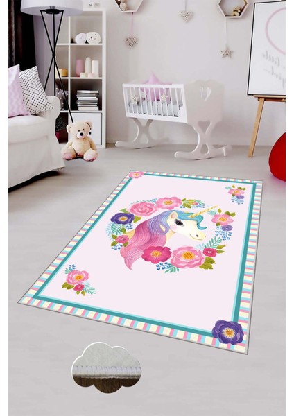 Desenli Renkli Dijital Baskılı Yıkanabilir Kaymaz Taban Modern Mutfak Halısı (Süngersiz)