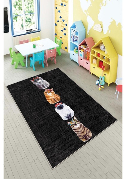 Ekonomik Desenli Renkli Dijital Baskı Yıkanabilir Kaymaz Taban Modern Çocuk Halısı.(Süngersiz)