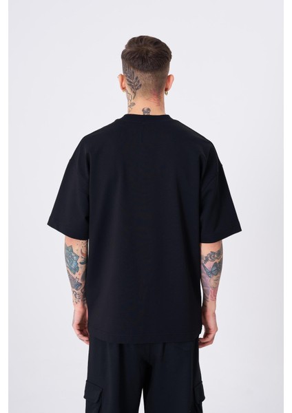 Erkek Machinist Dollar Basic Oversize Siyah Tişört