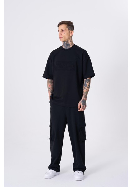 Erkek Machinist Dollar Basic Oversize Siyah Tişört