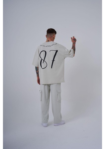Erkek Herb Printed Baskılı Oversize Gri Tişört fırsatları