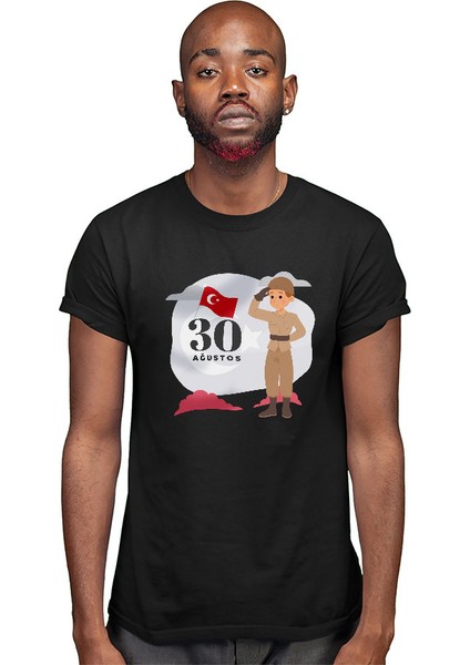30 Ağustos Zafer Bayramı Siyah Unisex Tişört T-Shirt modelleri