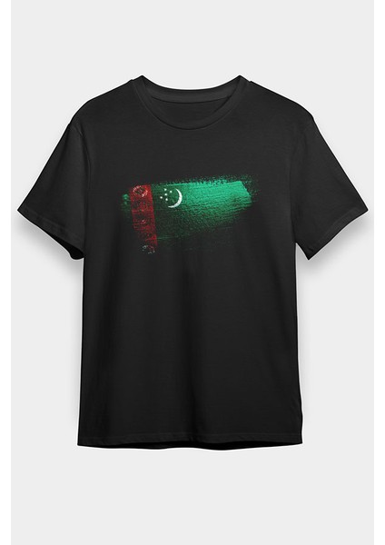 Türkmenistan - Turkmenistan Siyah Unisex Tişört T-Shirt