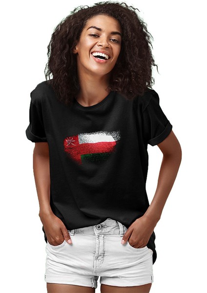 Umman - Oman Siyah Unisex Tişört T-Shirt fiyatları