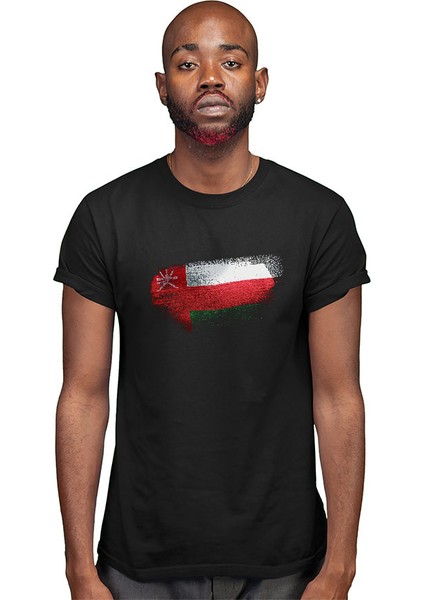 Umman - Oman Siyah Unisex Tişört T-Shirt modelleri
