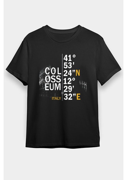 Kolezyum Siyah Unisex Tişört T-Shirt