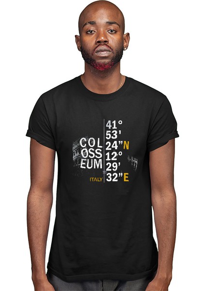 Kolezyum Siyah Unisex Tişört T-Shirt modelleri
