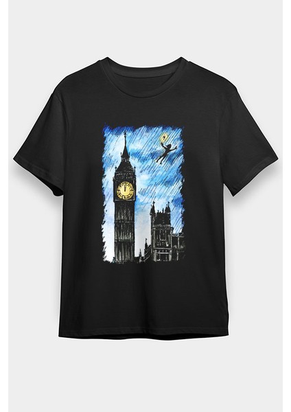 Big Ben Siyah Unisex Tişört T-Shirt