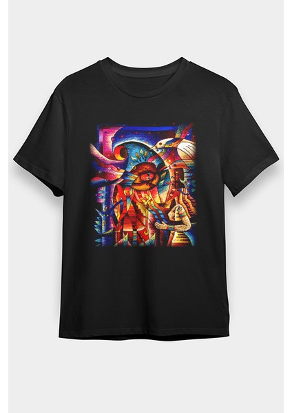 Kanaviçe Siyah Unisex Tişört T-Shirt