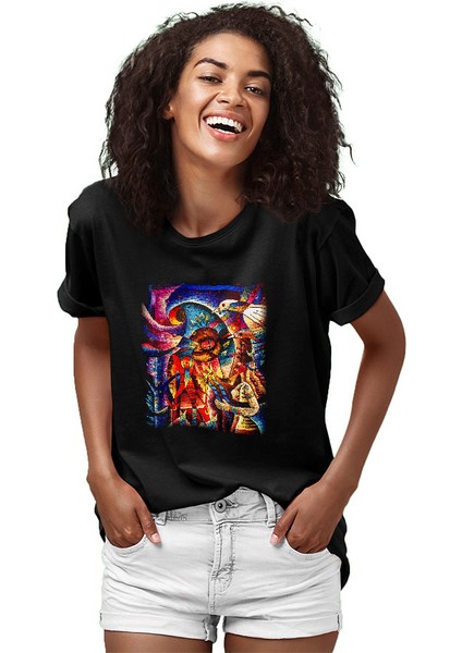 Kanaviçe Siyah Unisex Tişört T-Shirt fiyatları