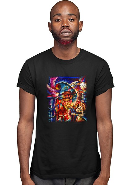 Kanaviçe Siyah Unisex Tişört T-Shirt modelleri