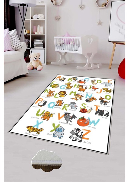 Desenli Renkli Dijital Baskılı Yıkanabilir Kaymaz Taban Modern Mutfak Halısı (Süngersiz)