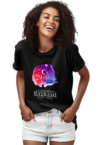 29 Ekim Cumhuriyet Bayramı Siyah Unisex Tişört T-Shirt fiyatları