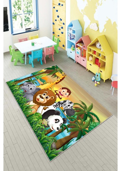 Desenli Renkli Dijital Baskılı Yıkanabilir Kaymaz Taban Modern Mutfak Halısı (Süngersiz) fiyatları