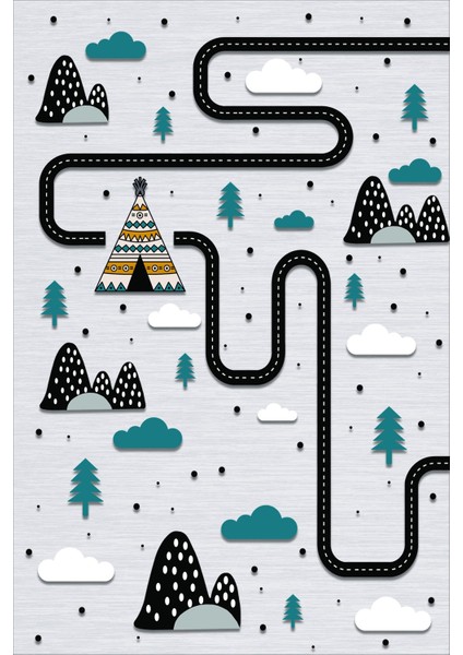 Ekonomik Desenli Renkli Dijital Baskı Yıkanabilir Kaymaz Taban Modern Çocuk Halısı.(Süngersiz) modelleri