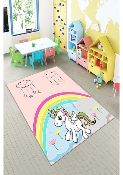 Desenli Renkli Dijital Baskı Yıkanabilir Kaymaz Taban Modern Çocuk Halısı ve Yolluk.