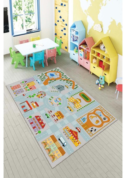 Desenli Renkli Dijital Baskılı Yıkanabilir Kaymaz Taban Modern Mutfak Halısı (Süngersiz) fiyatları