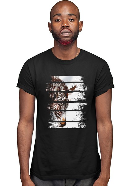 Zebra Siyah Unisex Tişört T-Shirt