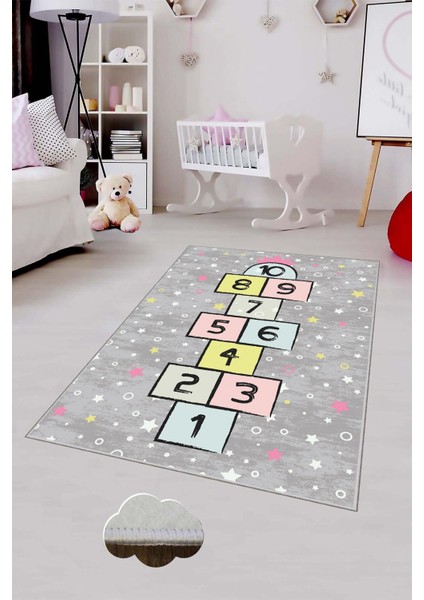 Desenli Renkli Dijital Baskılı Yıkanabilir Kaymaz Taban Modern Mutfak Halısı (Süngersiz)