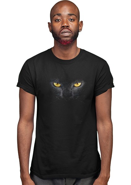 Kara Kedi Siyah Unisex Tişört T-Shirt modelleri